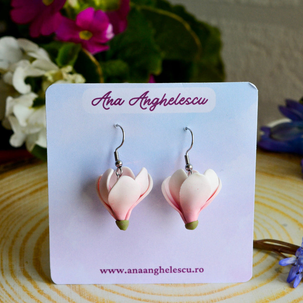 Cercei floare de magnolie 2
