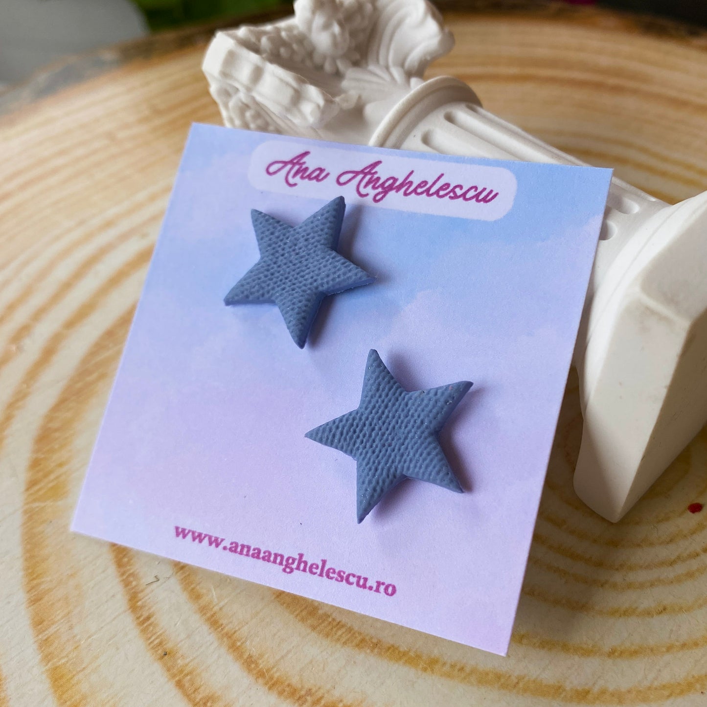 Cercei stud stea bleu