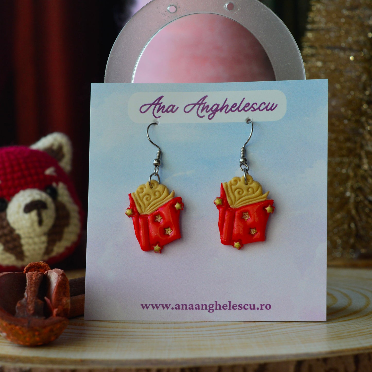 Cercei carte magică roșie