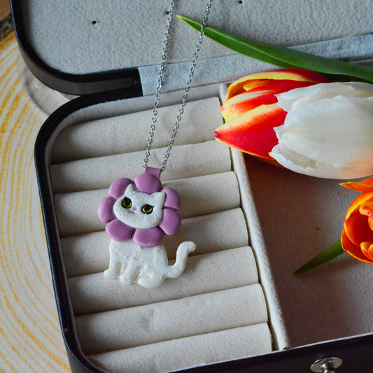 Colier pisică-floricică