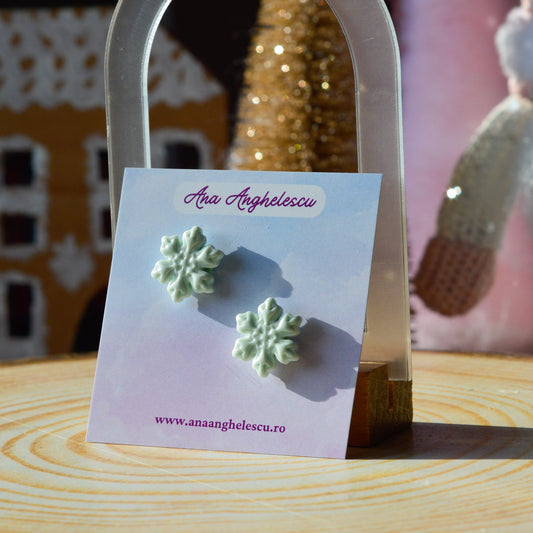 Cercei stud fulg bleu pastelat