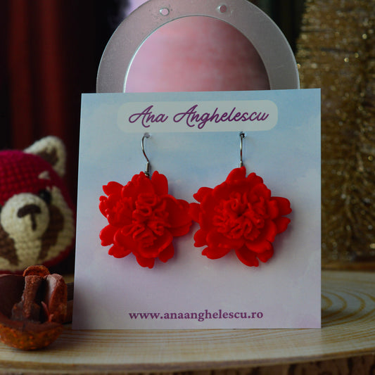 Cercei bujor roșu
