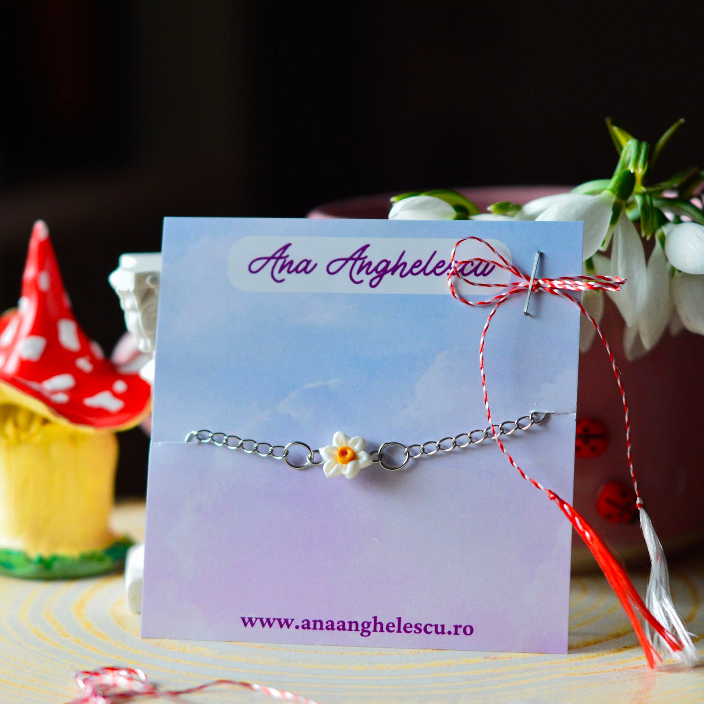 Brățară narcisă albă