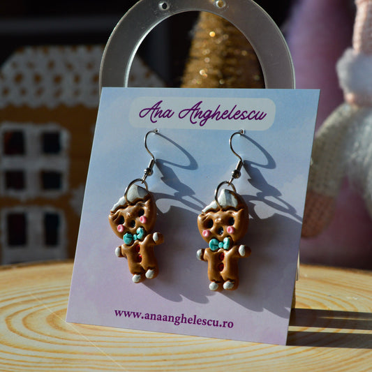 Cercei omuleț cute de turtă dulce