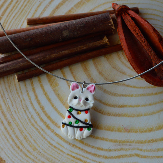 Pandantiv pisică de Crăciun