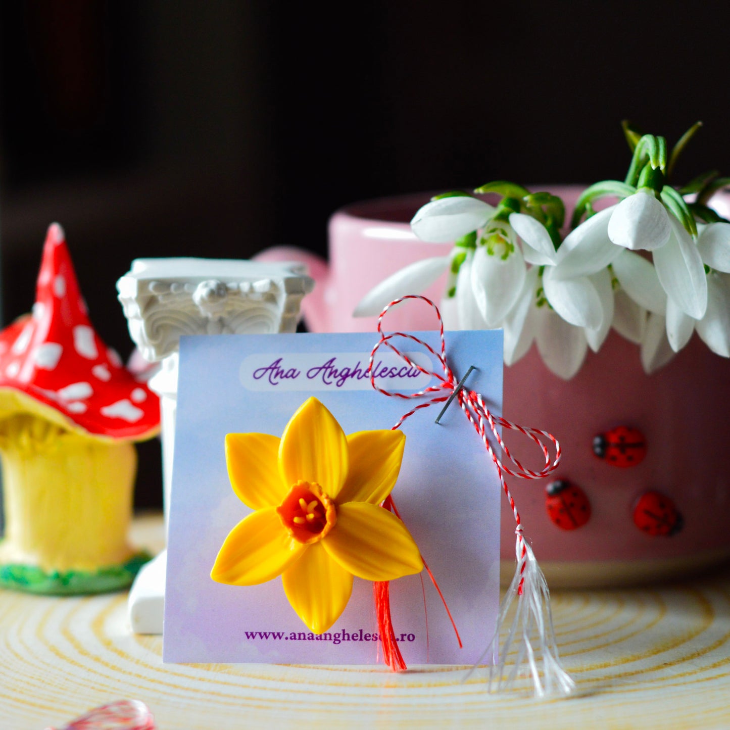 Mărțișor narcisă galbenă