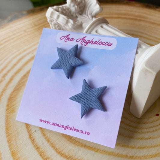 Cercei stud stea bleu