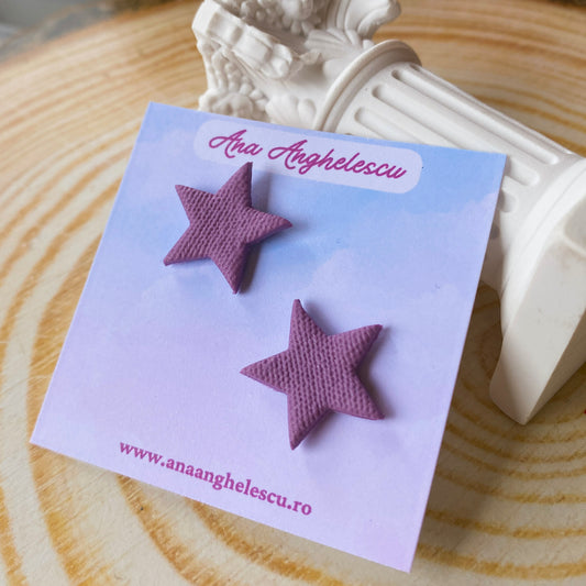Cercei stud stea lila